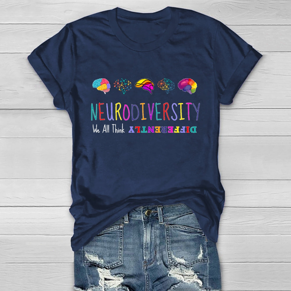 We All Think Differently Neurodiversity Healthwear T-shirt