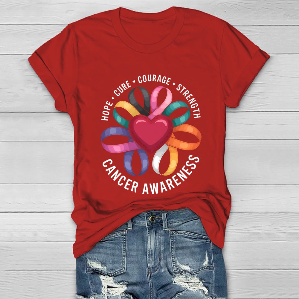 Cancer Awareness Love Hope Cure Courage Strength Healthwear T-shirt