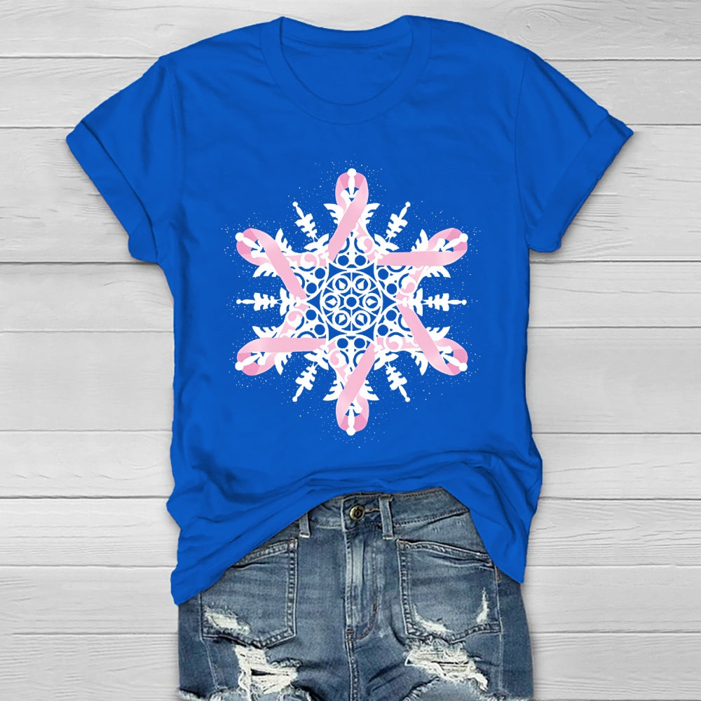 Pink Ribbon Snowflake Healthwear T-shirt