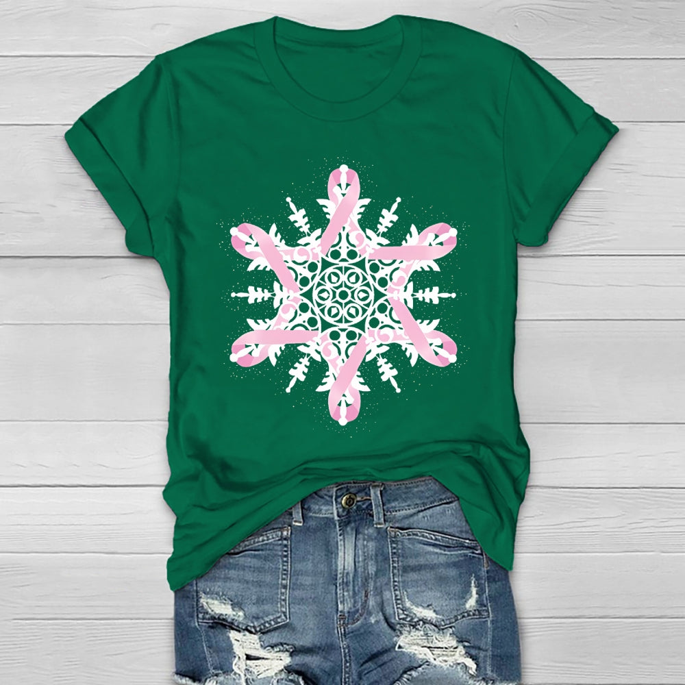 Pink Ribbon Snowflake Healthwear T-shirt