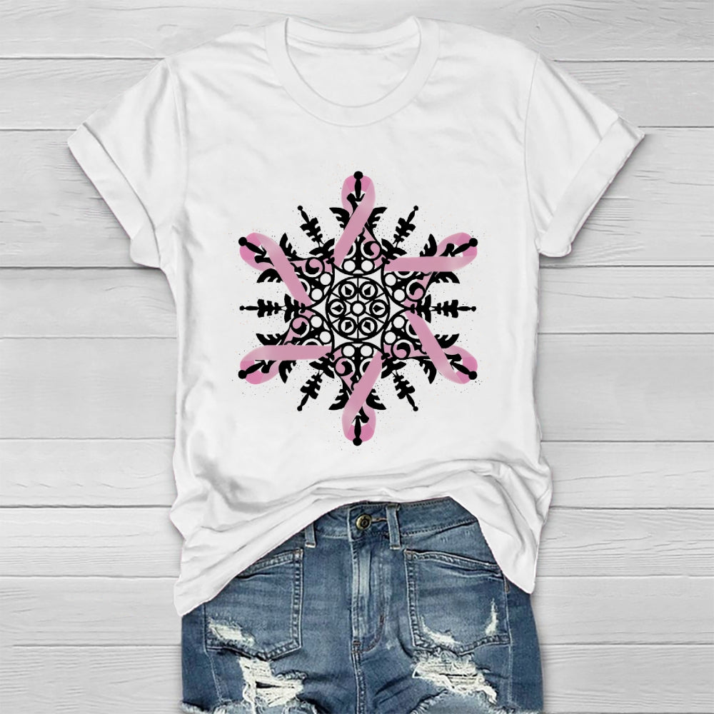 Pink Ribbon Snowflake Healthwear T-shirt