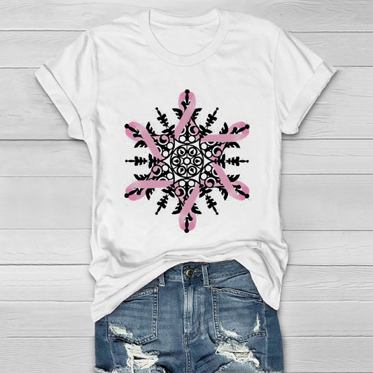 Pink Ribbon Snowflake Healthwear T-shirt