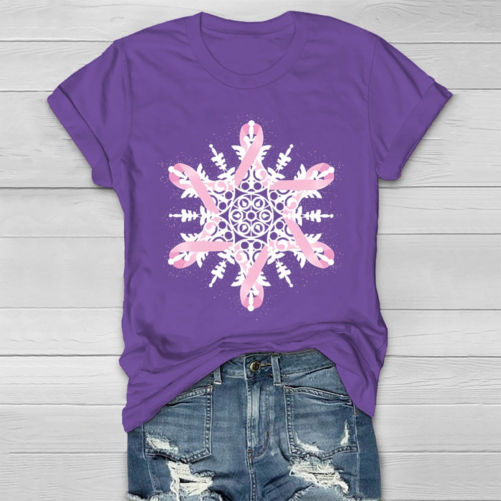 Pink Ribbon Snowflake Healthwear T-shirt