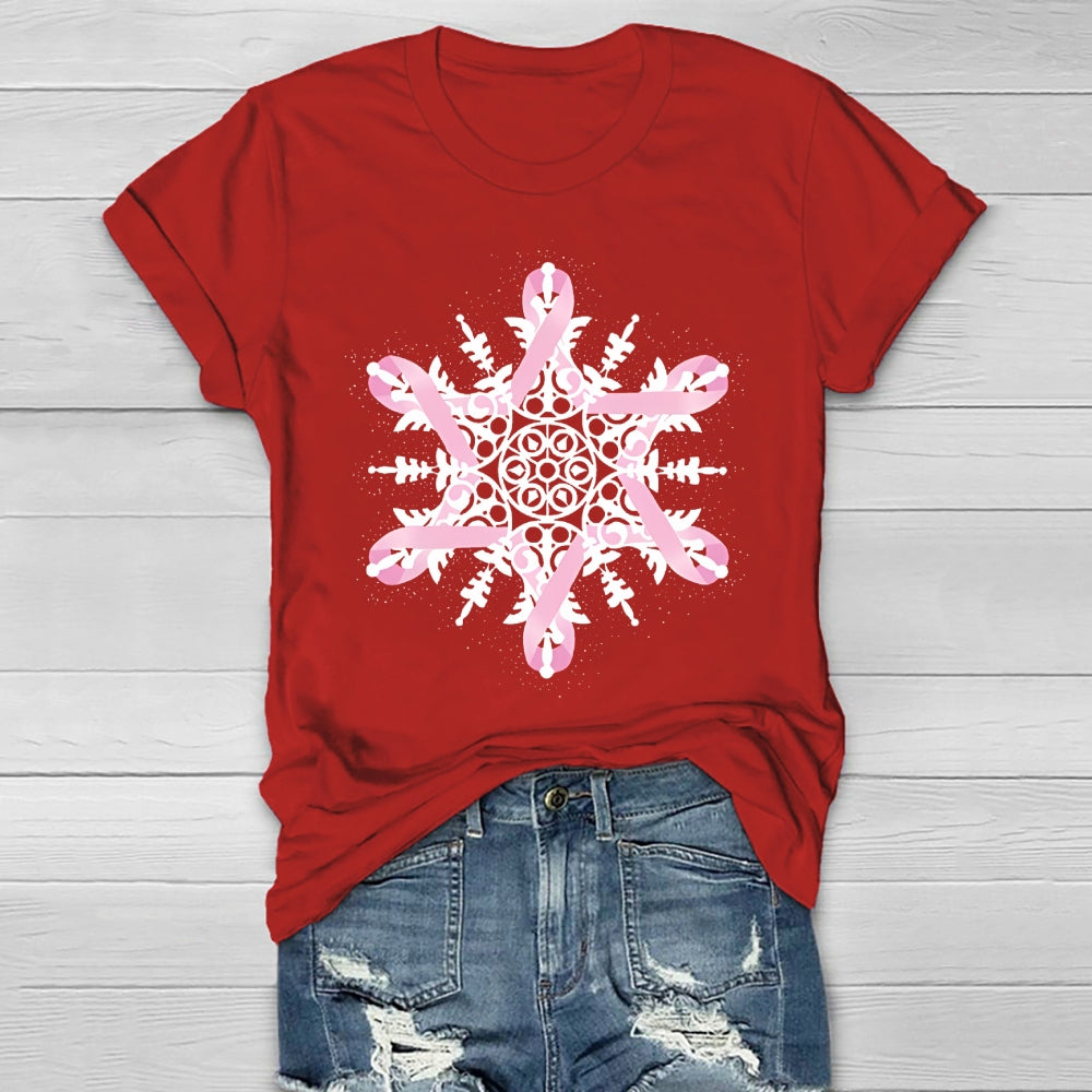 Pink Ribbon Snowflake Healthwear T-shirt