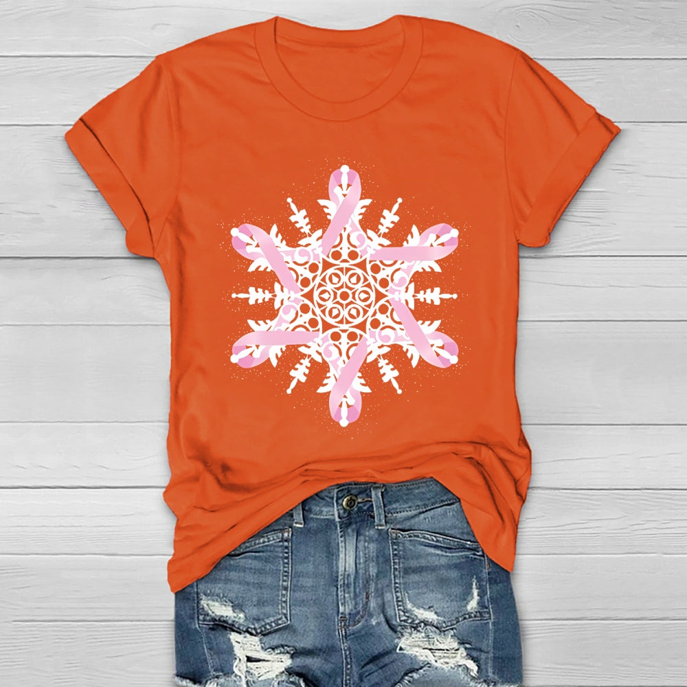 Pink Ribbon Snowflake Healthwear T-shirt