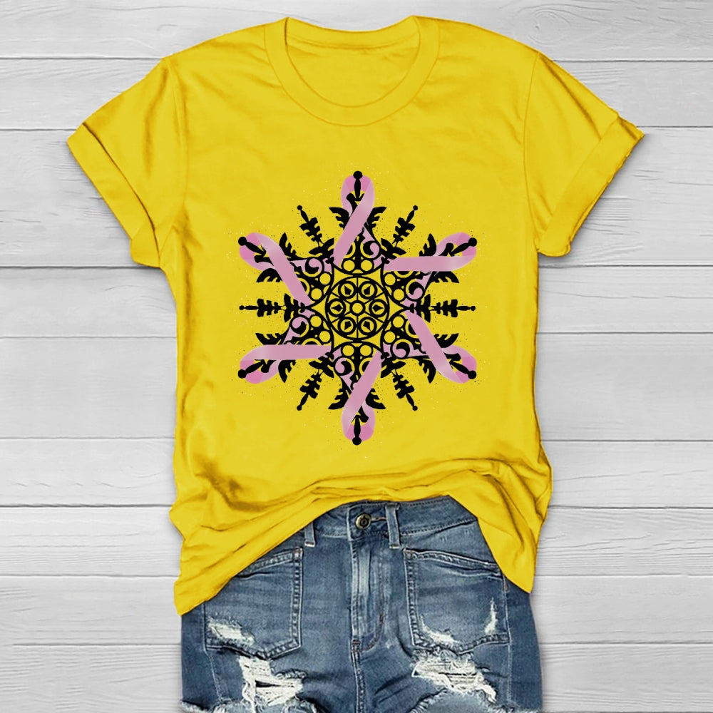 Pink Ribbon Snowflake Healthwear T-shirt