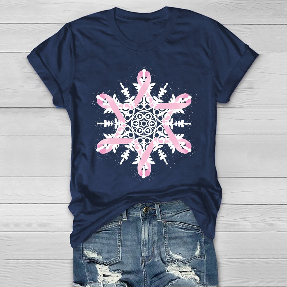 Pink Ribbon Snowflake Healthwear T-shirt