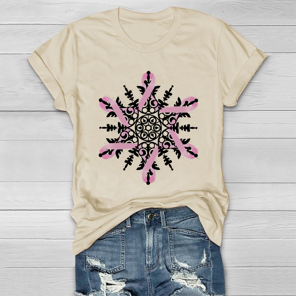 Pink Ribbon Snowflake Healthwear T-shirt