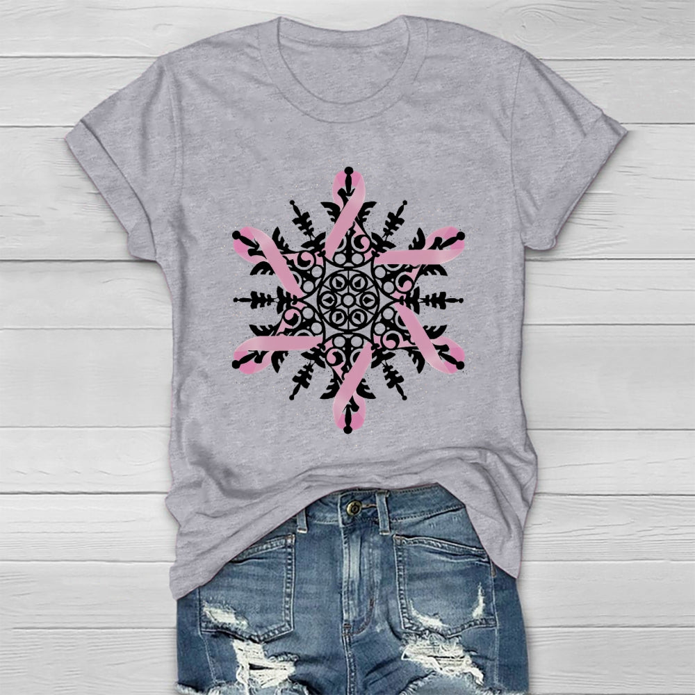 Pink Ribbon Snowflake Healthwear T-shirt