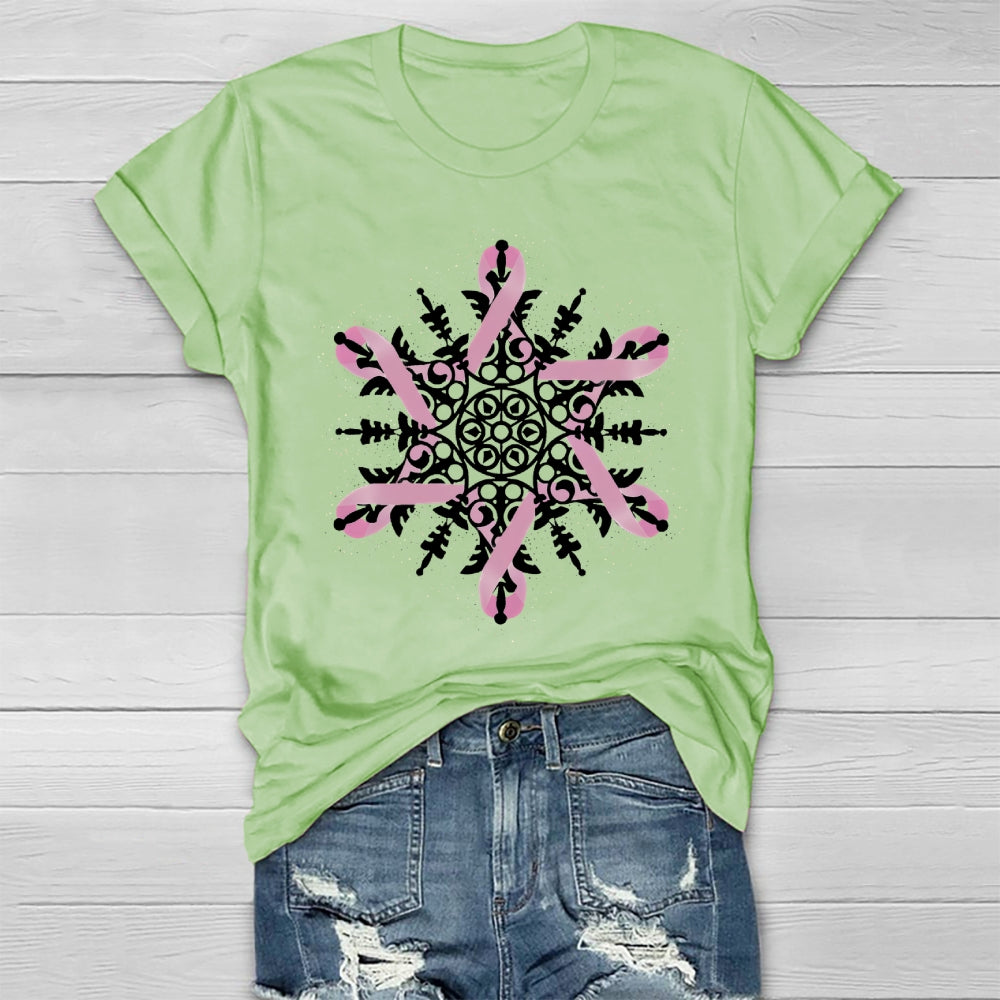 Pink Ribbon Snowflake Healthwear T-shirt