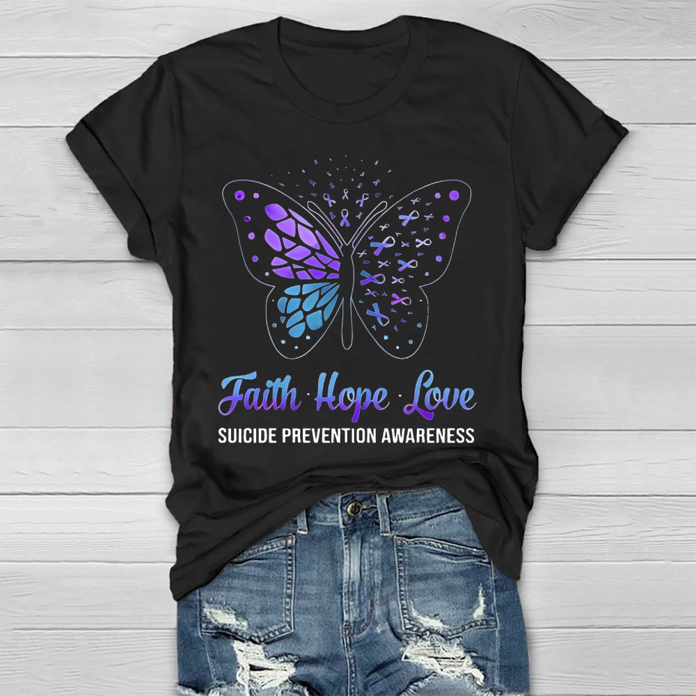 Faith Hope Love Suicide Prevention Awareness  Healthwear T-shirt
