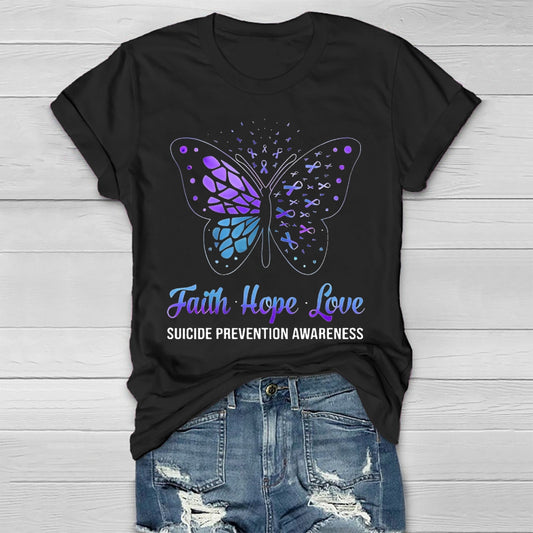 Faith Hope Love Suicide Prevention Awareness  Healthwear T-shirt