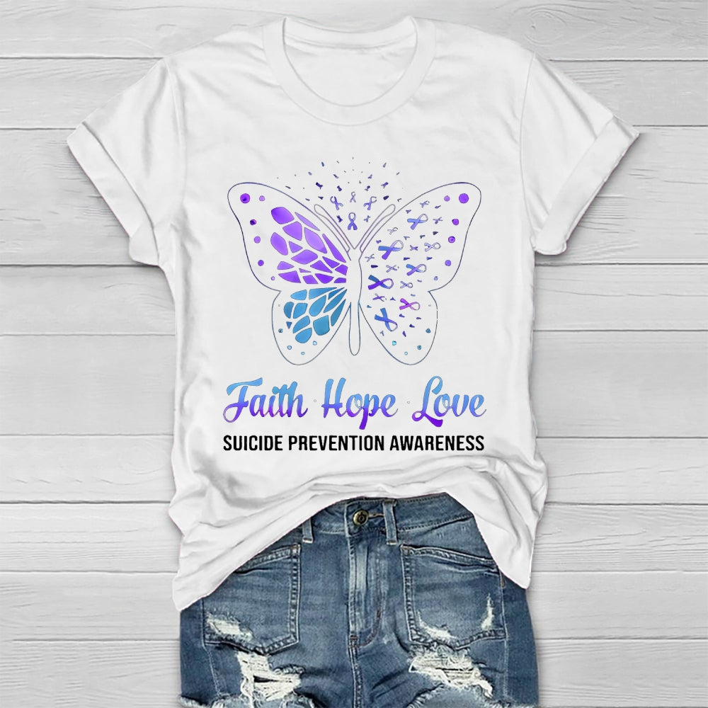 Faith Hope Love Suicide Prevention Awareness  Healthwear T-shirt