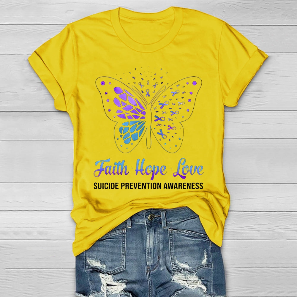 Faith Hope Love Suicide Prevention Awareness  Healthwear T-shirt