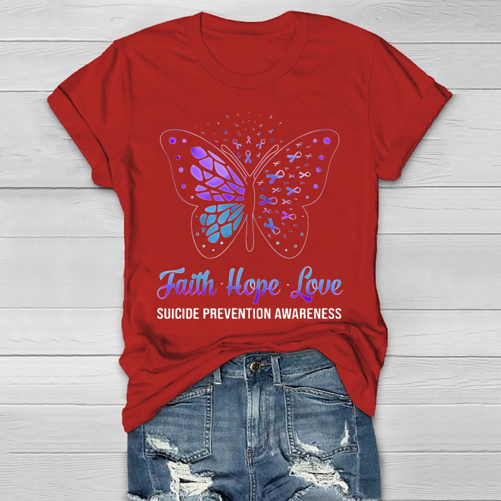 Faith Hope Love Suicide Prevention Awareness  Healthwear T-shirt