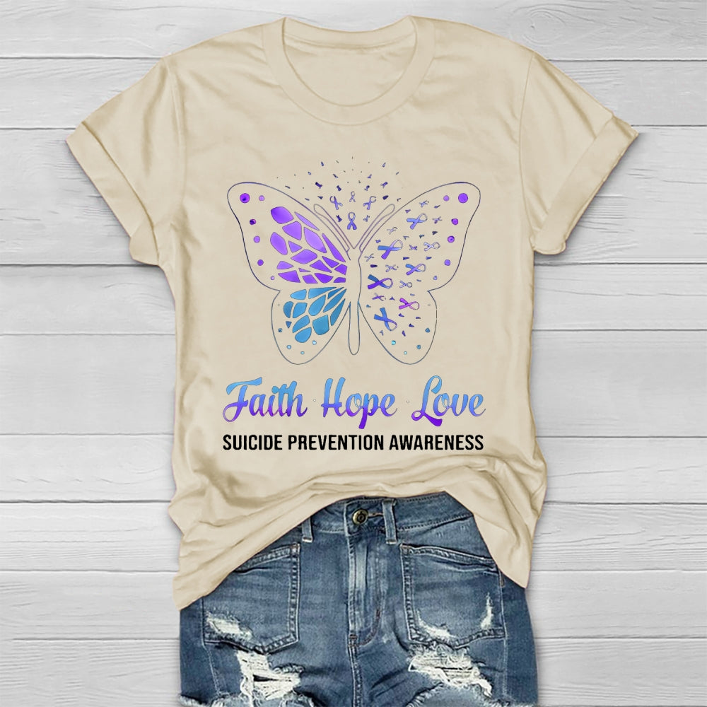 Faith Hope Love Suicide Prevention Awareness  Healthwear T-shirt