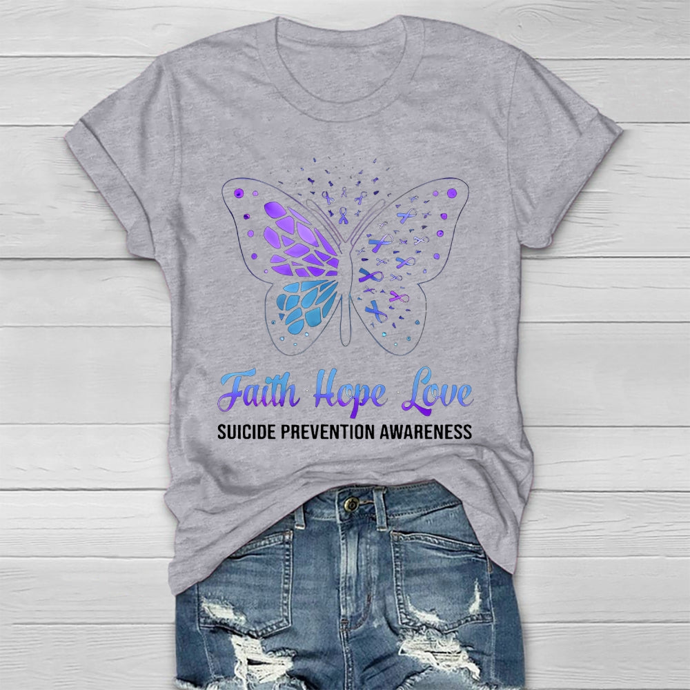 Faith Hope Love Suicide Prevention Awareness  Healthwear T-shirt