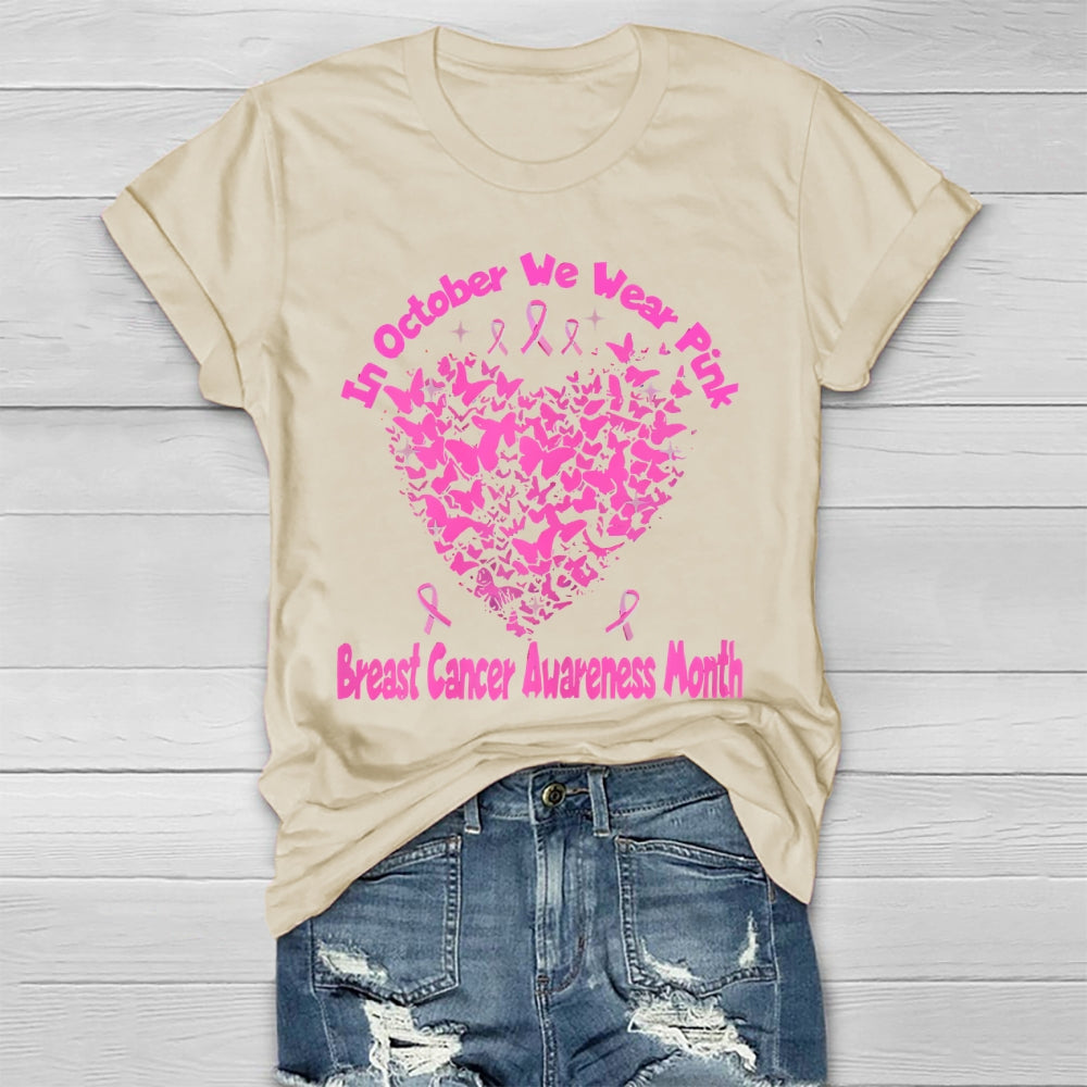 October We Wear Pink Breast Cancer Awareness Healthwear T-shirt