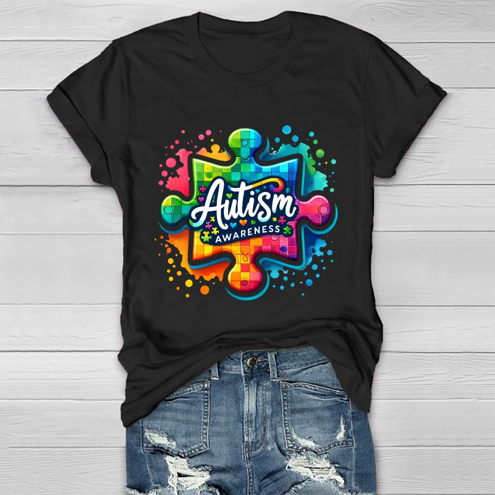 Autism Awareness Colorful Puzzle Healthwear T-shirt