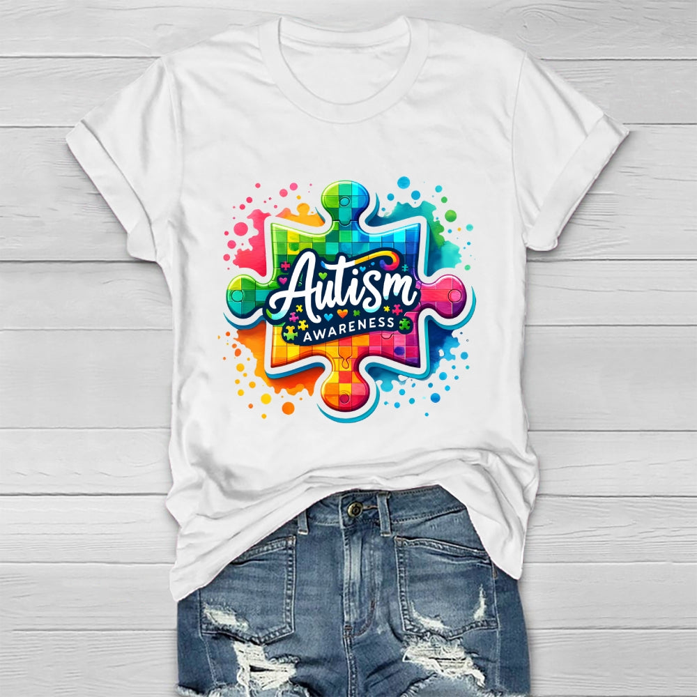 Autism Awareness Colorful Puzzle Healthwear T-shirt