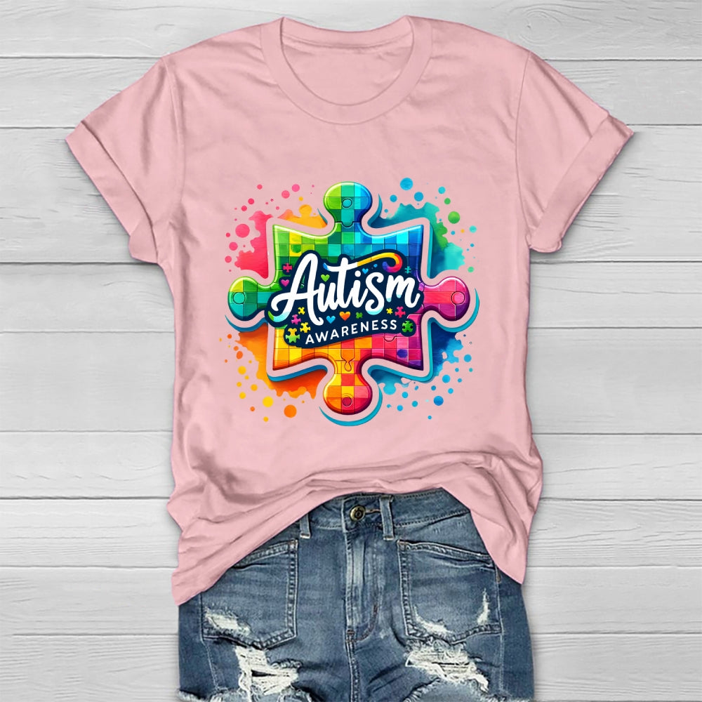 Autism Awareness Colorful Puzzle Healthwear T-shirt
