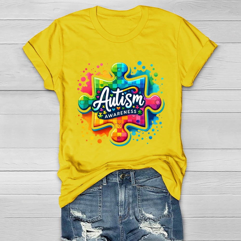 Autism Awareness Colorful Puzzle Healthwear T-shirt