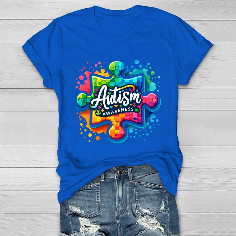 Autism Awareness Colorful Puzzle Healthwear T-shirt