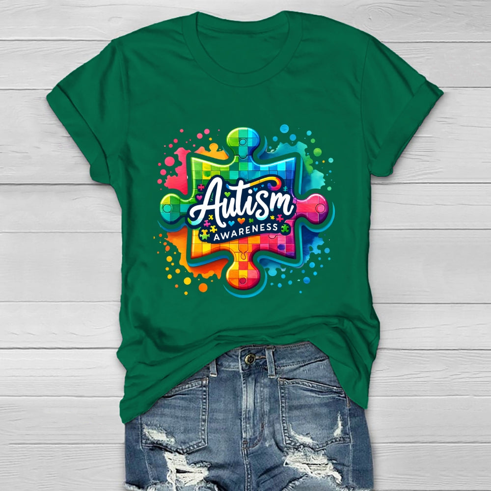 Autism Awareness Colorful Puzzle Healthwear T-shirt