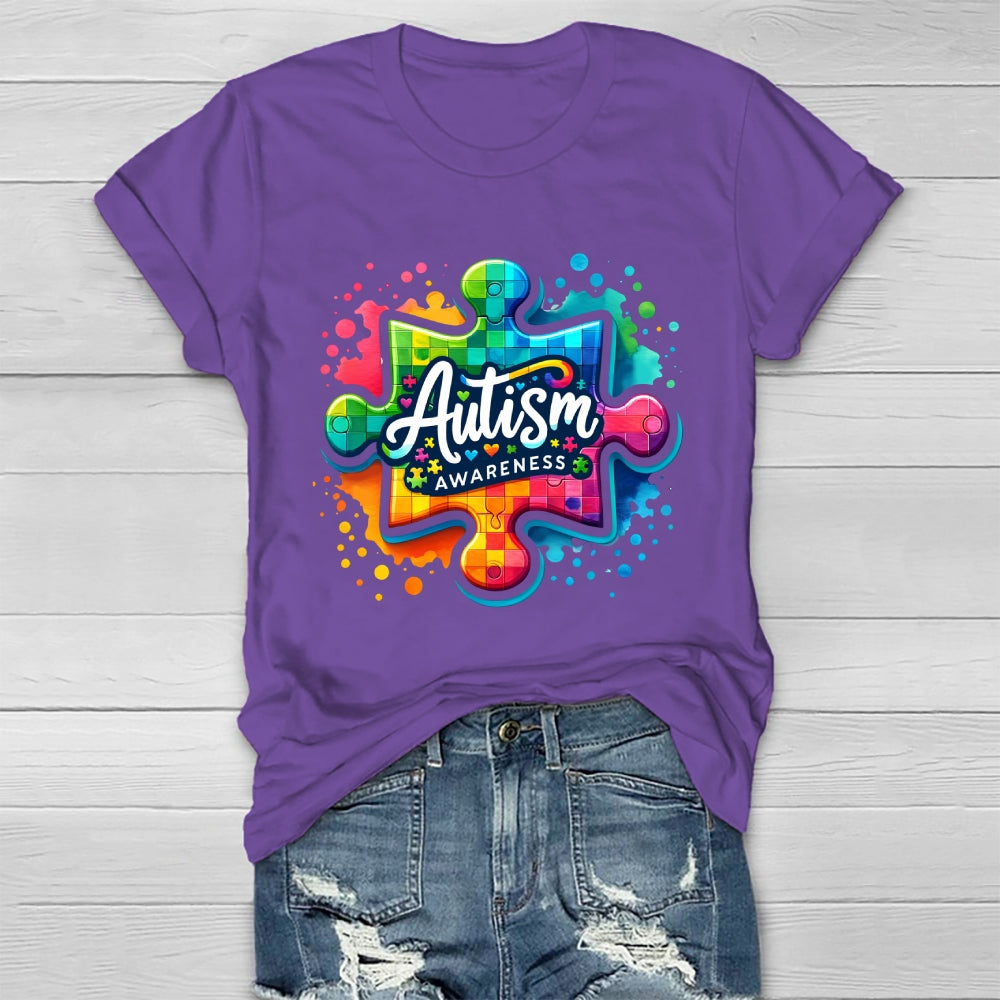 Autism Awareness Colorful Puzzle Healthwear T-shirt