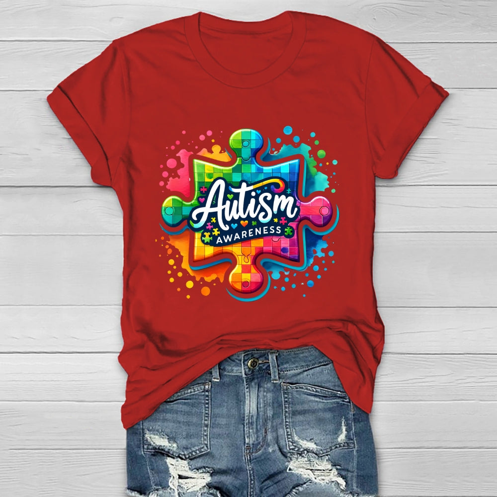 Autism Awareness Colorful Puzzle Healthwear T-shirt