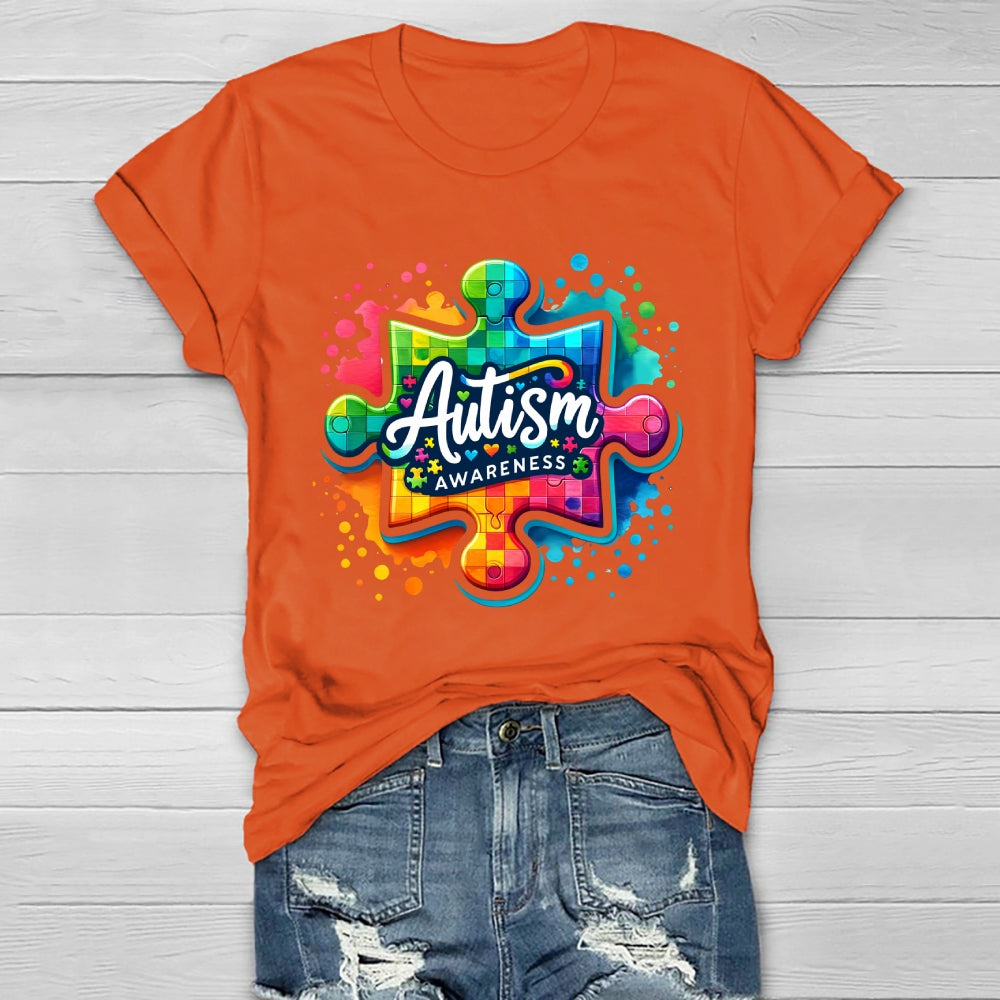 Autism Awareness Colorful Puzzle Healthwear T-shirt