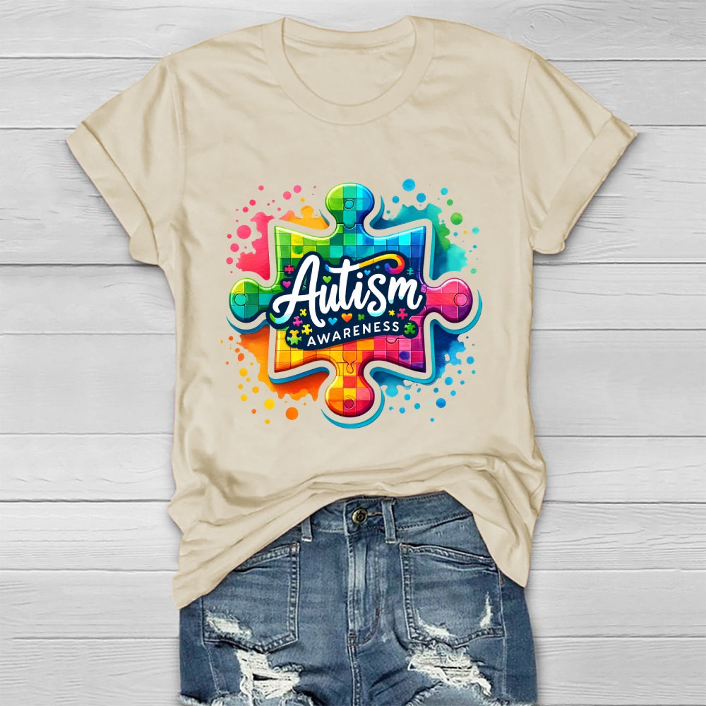 Autism Awareness Colorful Puzzle Healthwear T-shirt