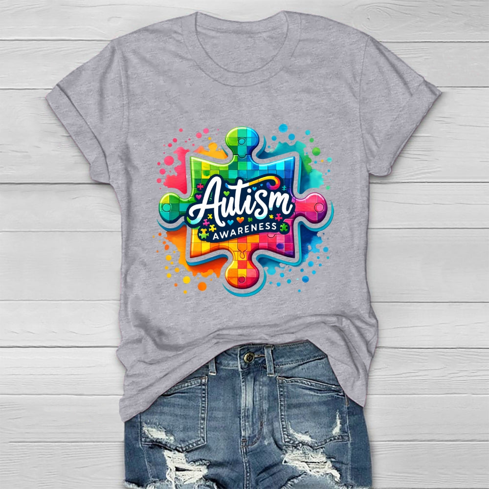 Autism Awareness Colorful Puzzle Healthwear T-shirt