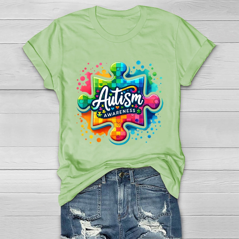 Autism Awareness Colorful Puzzle Healthwear T-shirt