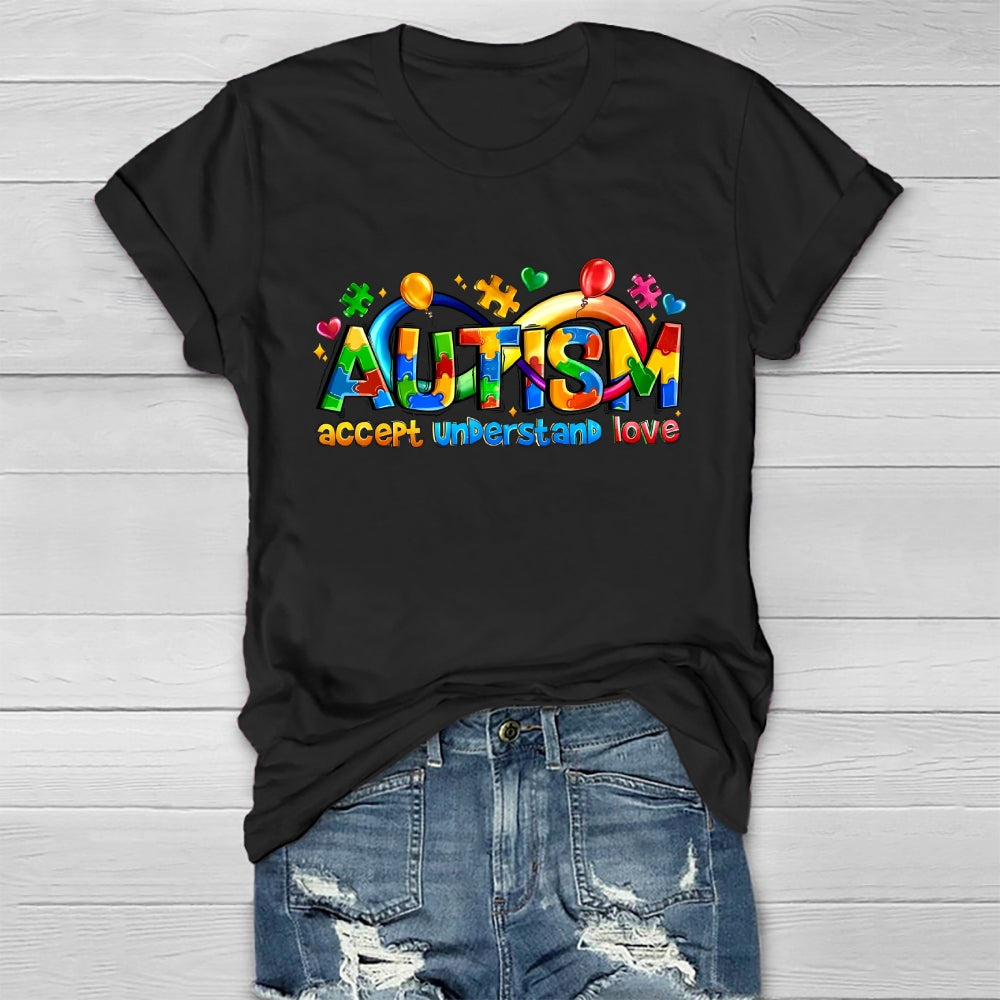 Accept Understand Love Neurodiversity Infinity Autism  Healthwear T-shirt