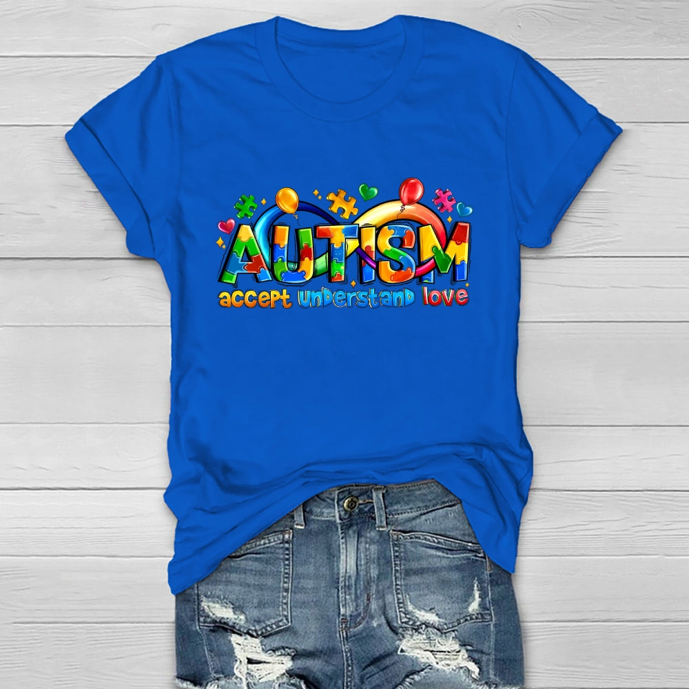 Accept Understand Love Neurodiversity Infinity Autism  Healthwear T-shirt