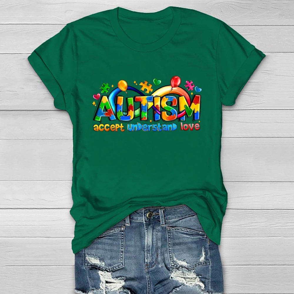 Accept Understand Love Neurodiversity Infinity Autism  Healthwear T-shirt
