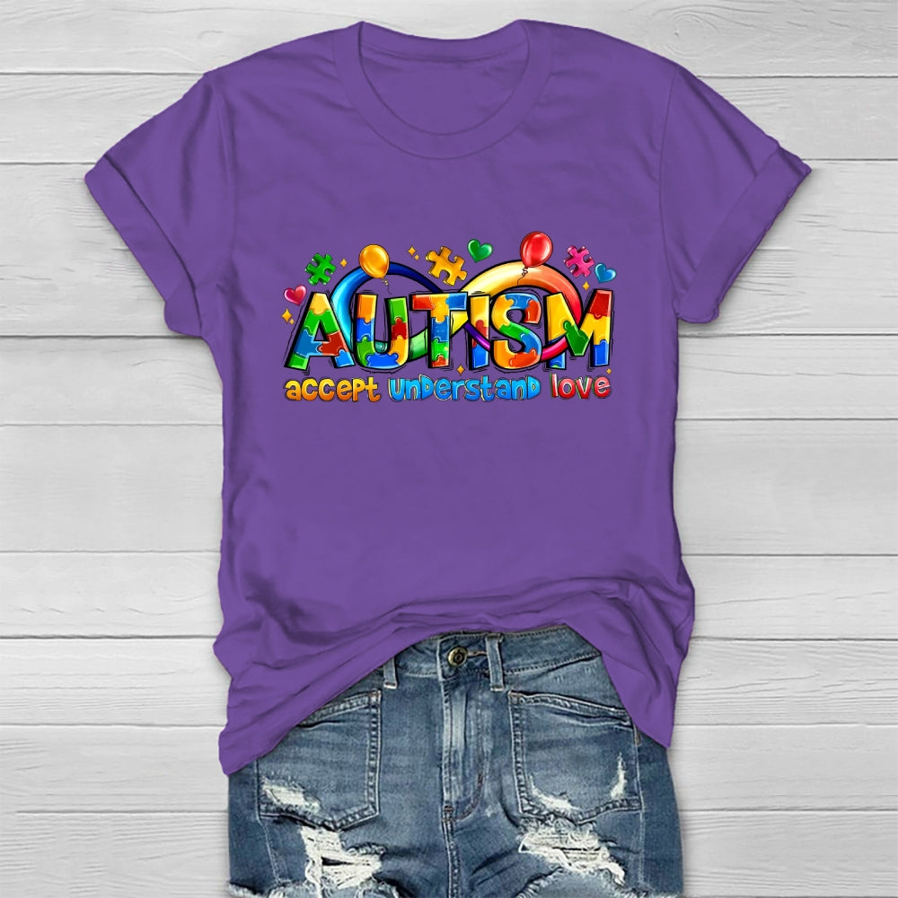 Accept Understand Love Neurodiversity Infinity Autism  Healthwear T-shirt