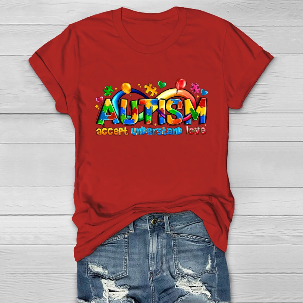 Accept Understand Love Neurodiversity Infinity Autism  Healthwear T-shirt