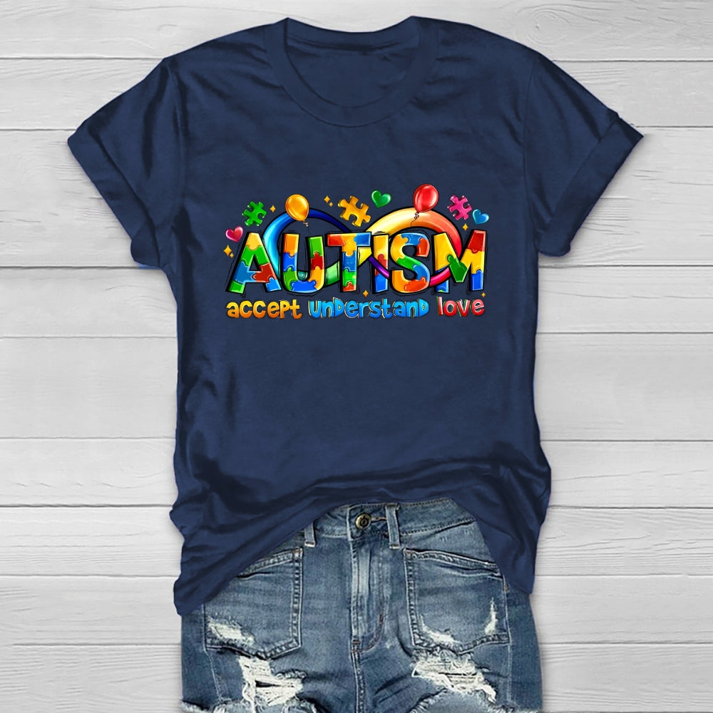 Accept Understand Love Neurodiversity Infinity Autism  Healthwear T-shirt