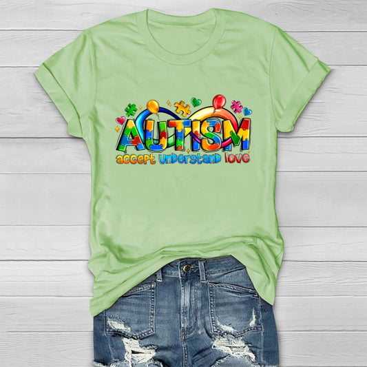 Accept Understand Love Neurodiversity Infinity Autism  Healthwear T-shirt
