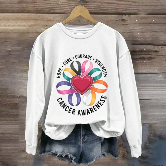 Hope Cure Courage Colorful Heart Sweatshirt