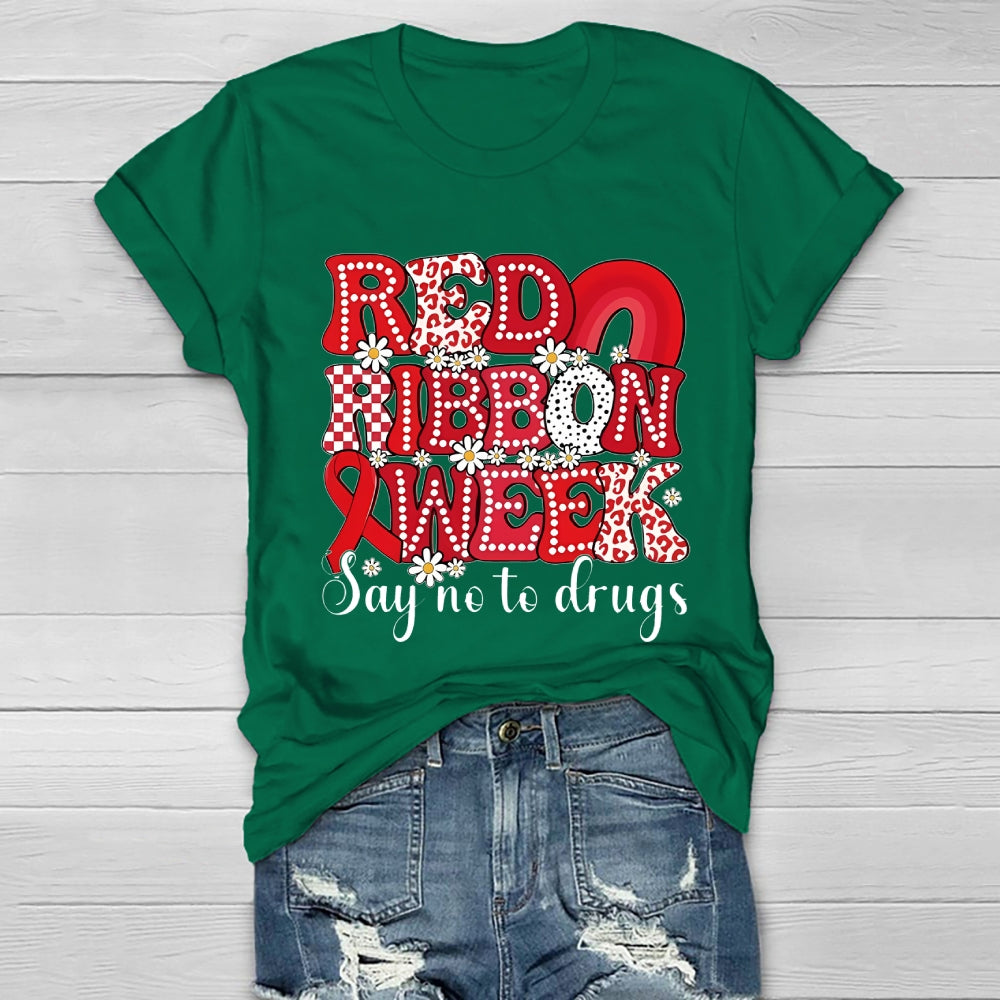 Red Ribbon Week Say No To Drugs Healthwear T-shirt
