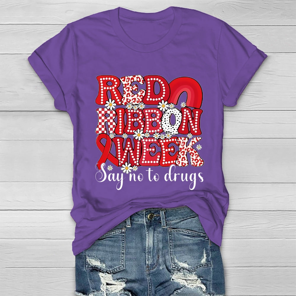 Red Ribbon Week Say No To Drugs Healthwear T-shirt