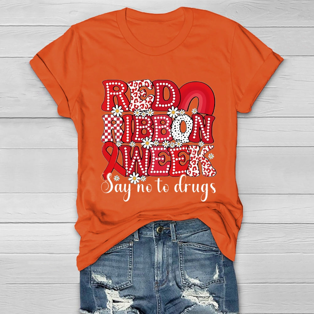 Red Ribbon Week Say No To Drugs Healthwear T-shirt