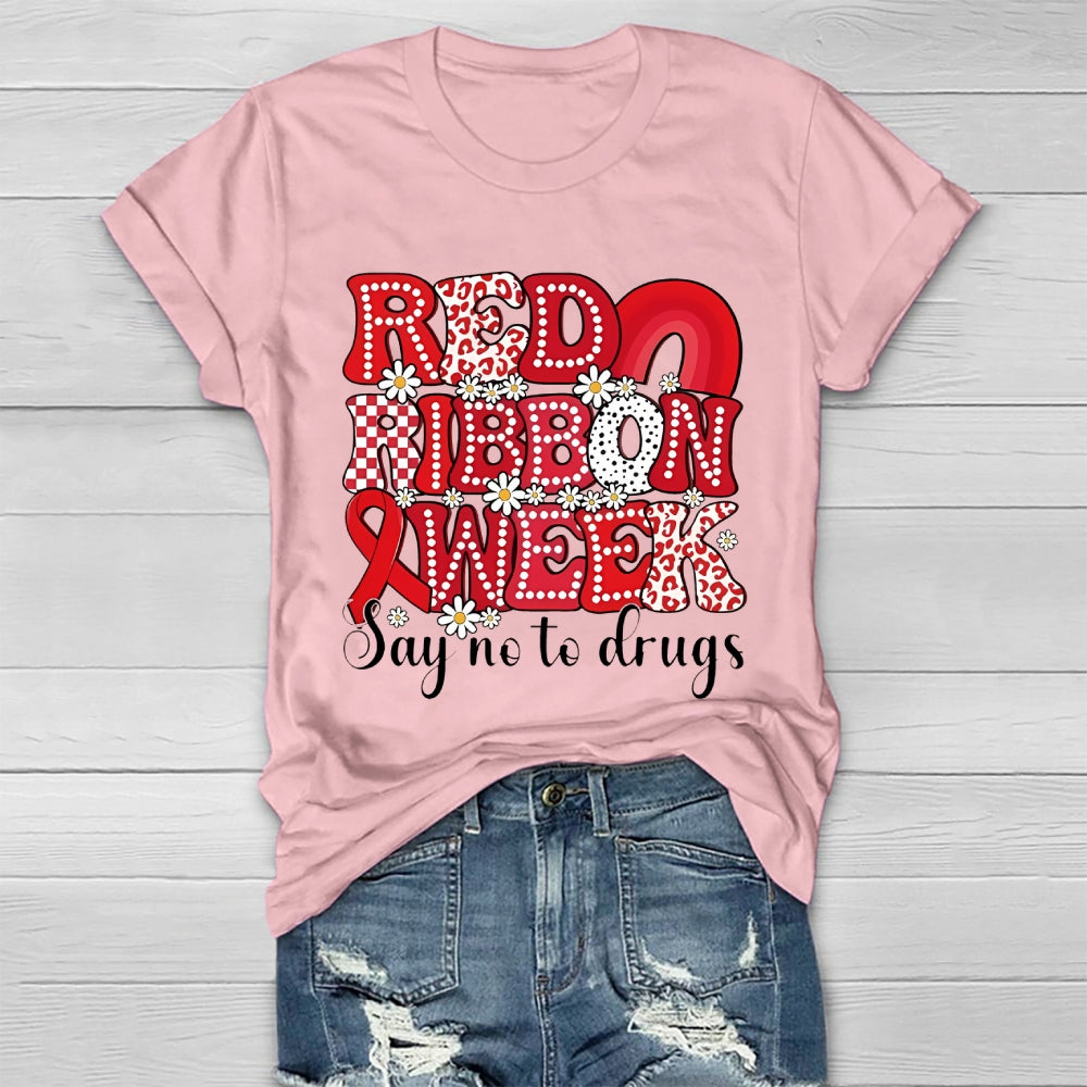Red Ribbon Week Say No To Drugs Healthwear T-shirt