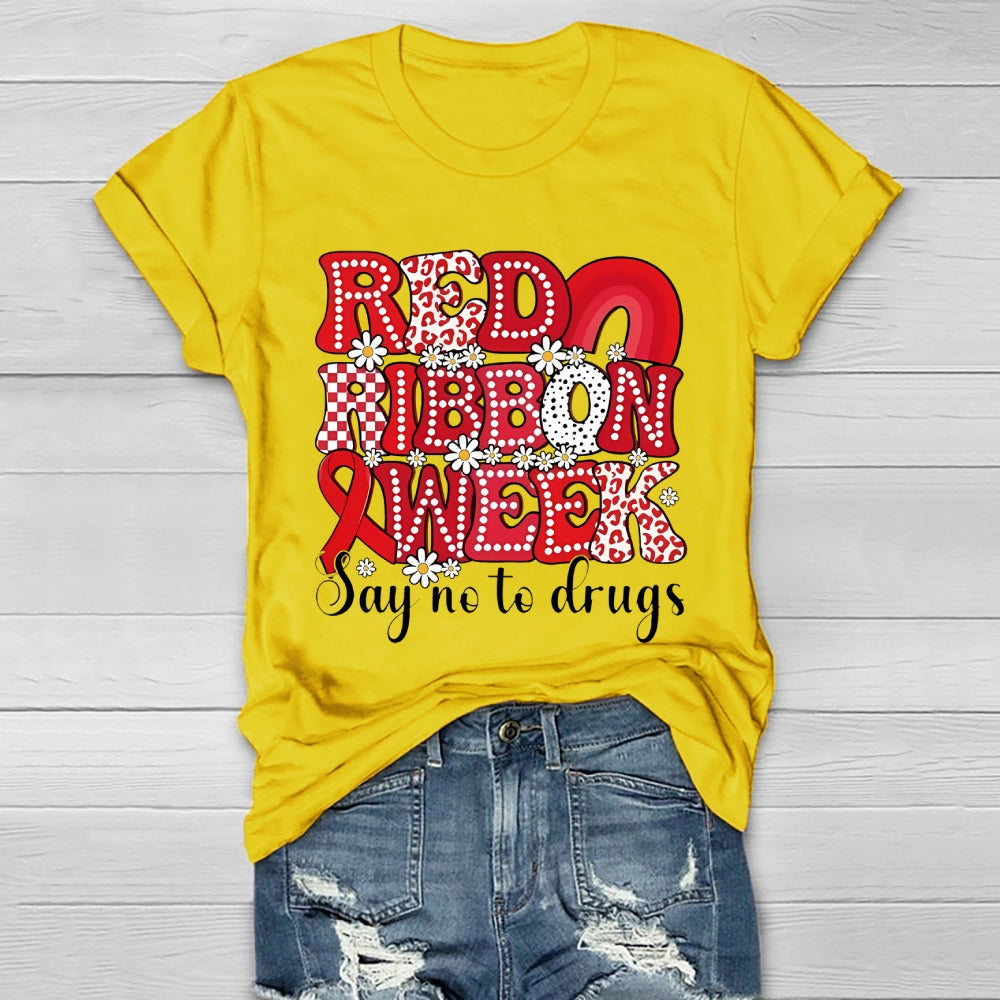 Red Ribbon Week Say No To Drugs Healthwear T-shirt