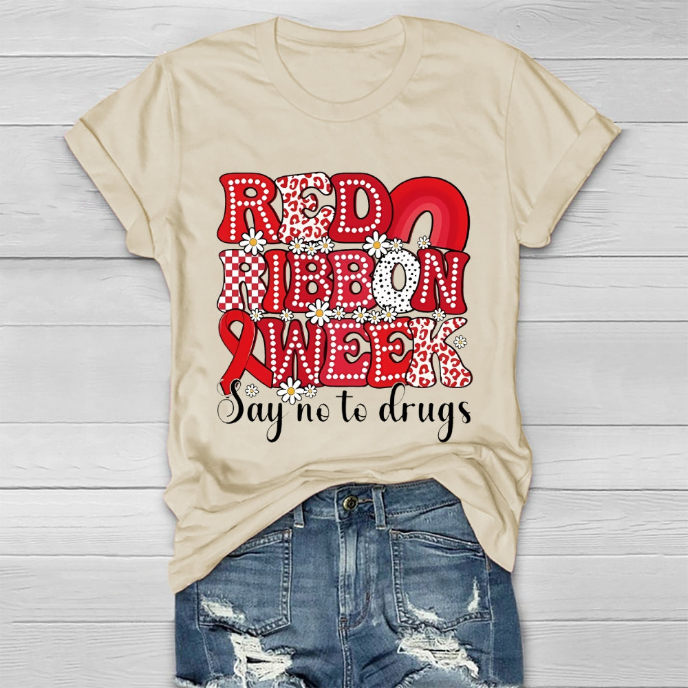 Red Ribbon Week Say No To Drugs Healthwear T-shirt
