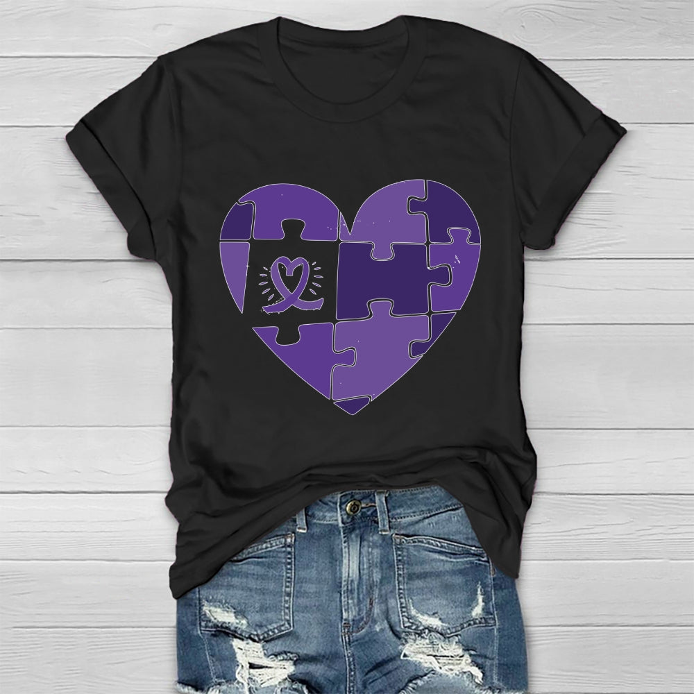 Purple Heart Puzzle Healthwear T-shirt