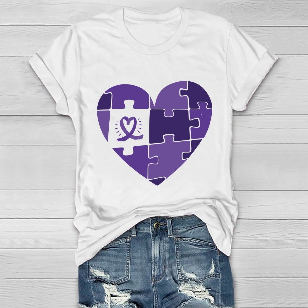Purple Heart Puzzle Healthwear T-shirt